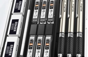 Art Mechanical Pencil Set in Case, 3 metal Pencil with 6 Tube HB Lead Refills, 3 Erasers, 9 Eraser Refills – prime deal by nicproshop EU FBA