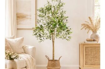 Artificial Olive Tree with Woven Basket 185cm