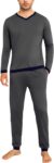 Aseniza Mens Pyjamas Sets Long Sleeve Cotton Pjs Soft Loungewear Sleepwear Nightwear 2 Piece Top & Bottoms