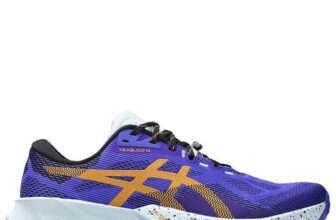 Asics Mens Running Trabuco 14 Trainers – Blue (Sizes 6 – 9)