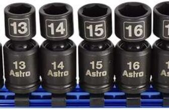 Astro Pneumatic Tool 78344 10-Piece 3/8 Drive Nano Pinless Universal Impact Sockets – Metric, Black