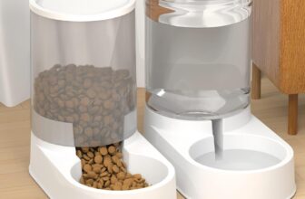 Automatic Dog Cat Feeder and Water Dispenser Gravity Food Feeder and Waterer Set with Pet Food Bowl for Small Medium Dog Puppy Kitten, Large Capacity 3.8L (Pet Feeder and Waterer Set)
