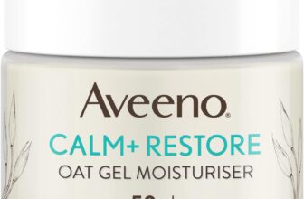 Aveeno Face CalmRestore Oat Gel Moisturiser (1x 50ml), Face Moisturiser to Instantly Soothe and Replenish the Skins Moisture Barrier, Intensely Nourishing Day Cream, Suitable for Sensitive Skin