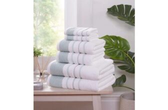 Azure Edge Towels 6 Piece Pure Cotton Bale Set