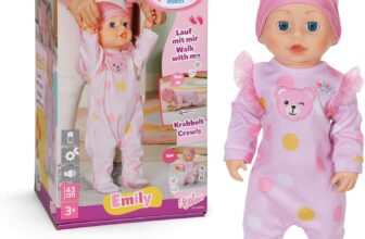 BABY born Emily Walk with me 43cm – Interactive baby doll with Walking Function – Realistic features with accessories – Suitable for Children Aged 3