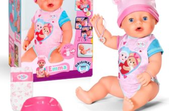 BABY born Emma 43cm, Baby Doll with 10 lifelike functions and accessories- Suitable for Children Aged 3
