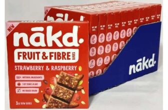 BBE 04/26 Nakd Strawberry & Raspberry Fruit & Fibre Bars – 32 bars for £9.99 (31p/bar)