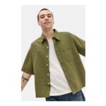 BDG Solid Olive Arlo Shirt