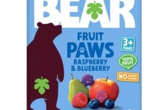 BEAR BEAR Fruit Paws Raspberry and Blueberry 5x20g