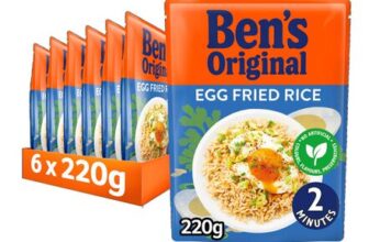 BENS ORIGINAL Egg Fried Microwave Rice, Bulk Multipack 6 X 220g Pouches