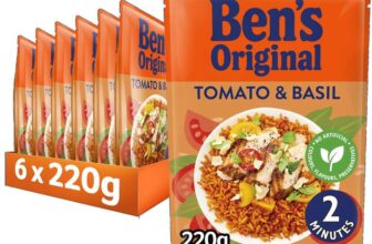 BENS ORIGINAL Tomato and Basil Microwave Rice, Bulk Multipack 6 x 220g Pouches / Roasted Garlic