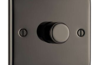 BG Electrical Intelligent Single Wall Dimmer Switch, 2 Way, Raised Profile, Round Edges, Nexus Metal, Black Nickel, 200W, NBN81
