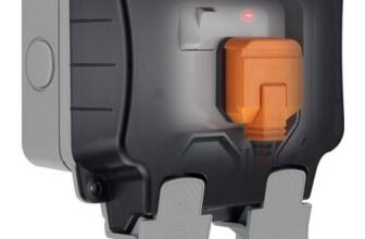 BG Electrical Outdoor Double Switched Power Socket, IP66, Grey, 13A