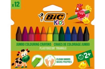 BIC Kids Plastidecor Colouring Crayons, 12 Assorted
