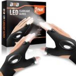 BIIB Father s Day Gifts for Men, LED Gloves with Lights for Fishing, Fathers Day Presents from Daughter Son, Gifts for Him Gadgets, Dad Birthday Presents for Men, Camping Accessories