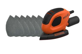 BLACKDECKER Mouse 55W Detail Sander with 6 Sanding Sheets, BEW230-GB