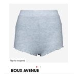 BOUX AVENUE Light Blue Ribbed Lettuce TrIm Shorts