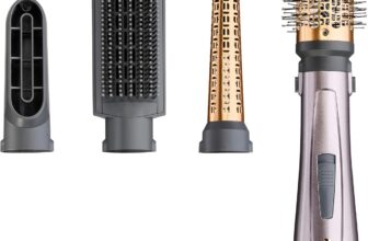 BaByliss Air Styler 1000W – All in One Hair Dryer Brush, Volumiser and Curler, Advanced Ionic Frizz-Control System, 4 Attachments, Copper/Grey, 2136U