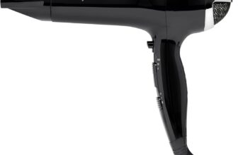 BaByliss Power Smooth Hair Dryer – Powerful and Lightweight, 2400W Fast Drying, Ionic for Frizz-Control, 3 Heat & 2 Speed Settings Plus Cool Shot, Black, 5736CU