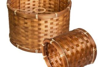 Bamboo Lampshade Set, Cylindrical, 30/16 Cm, Brown (2)