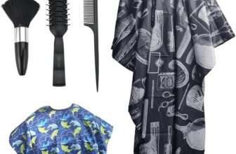 Barber Cape Sets, 2 Pcs Adult Hair Cutting Gown Hair Cutting Cape Kids Hairdressing Gown Salon Capes Cape Haircut Cloth with Neck Duster Brush and 2 Pack Hairdressing Comb for Women, Men, Kids