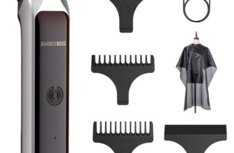 Barberboss Mens Detail Trimmer, T-Blade Facial Groomer, USB Charging Clipper for Men, 3 Comb Guides, Compact Cordless
