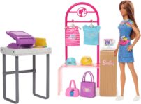 Barbie Doll & Accessories, Make & Sell Boutique Playset with Display Rack, Create Foil Designs, HKT78