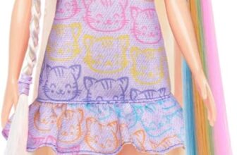 Barbie Fun & Fancy Doll & Accessories, Blonde Fashion Doll with Extra-Long Hair & 2 Looks, Including Silver Metallic Dress & Hair Extension, JCT72