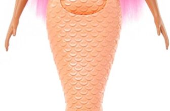 Barbie Mermaid Doll with Pink Fantasy Hair and Headband Accessory, Toy with Starfish-Inspired Bodice and Soft Orange Tail, HRR05