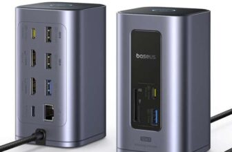 Baseus Docking Station 12-in-1, Dual Monitor, 2x 4K HDMI, 10Gbps USB A/C Ports, Gigabit Ethernet, PD 100W, Prime Day Sold By Baseus / FBA