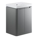 Bathstore Amalfi 2 Door Grey Floor Standing Basin Unit 600mm