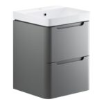 Bathstore Amalfi 2 Drawer Grey Wall Hung Cloakroom Basin Unit