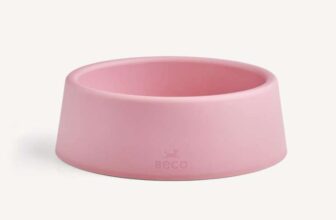 Beco Dog Bowl – Food & Water Steady Bowl, Recycled Plastic, Non-Slip Rubber Base, Candy Pink, Large