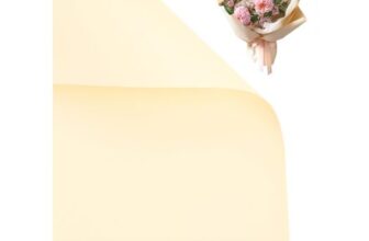 Beige Matte Floral Wrapping Paper, 40 Sheets, Korean Style Waterproof