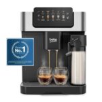 Beko Bean to Cup Coffee Espresso Machine CaffeExperto CEG7304X Milk Jug Colour Touch Screen Panel 19, 2 Coffee Nozzles Fully Automatic,Black