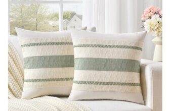 BellaBlend Set of 2 Beige-Green Boho Cushion Covers 45×45 Cm