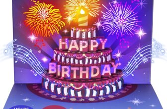 Birthday Cards, LIGHTS & SOUND Pop up Happy Birthday Card Birthday Gifts for Women Men Husband Wife Kids Greeting Cards With Envelopes