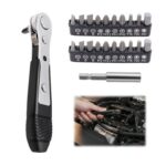 Bizaical Mini Ratchet Screwdriver Set, 22-Piece, Right Angle, S2 Bits