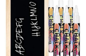 Bizaical White Chalk Pens, 6-Pack, 1mm and 6mm Tips