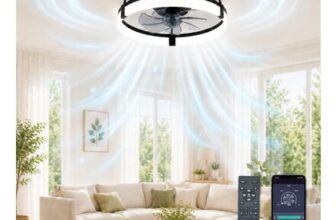 Black 50cm Ceiling Fan with Light, Remote, 6 Speeds, Dimmable