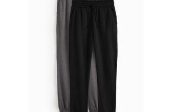 Black & Charcoal Cuffed Joggers 2 Pack L