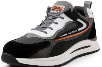 Black Hammer Titan Steel Toe Cap Mens Athletic Shoes – Safety Shoes for All-Around Professional Protection – Grey – Size 11