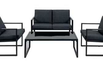 Black New York 4 Piece Garden Sofa Set – free C&C