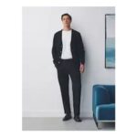 Black Regular Tapered Fit Soft Touch Brushed Trousers