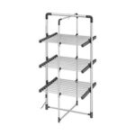 BlackDecker 3-Tier Heated Clothes Airer Aluminium Grey 140x73x68 Cm