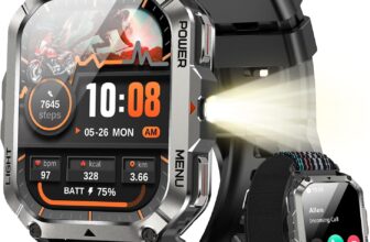 Blackview Military Smart Watch for Men Outdoor Adventure 100-Day Ultra-Long Battery LED Torch & Compass Bluetooth Calls 24/7 Health Monitor 150 Sport Modes IP68 Waterproof for iOS Android