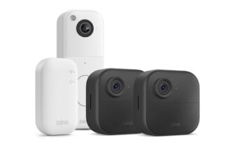 Blink camera (Outdoor 4) £0 Blink Video Doorbell (White) Wireless HD smart security camera, two-year battery life, enhanced motion detection 2 camera system with Sync Module Core incl. IP65