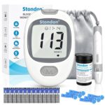 Blood Glucose Monitor Kit, Complete Diabetes Testing Set with 50 Test Strips, 50 Lancets, 500 Memory, No Coding High Accuracy Sugar Test Machine with Large Display, HCT for Home Use