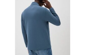 Blue Airtex Co Ord Half Zip Top