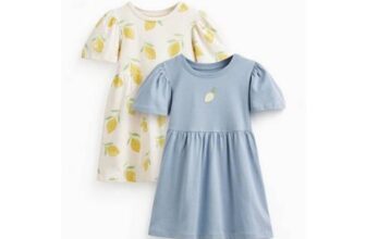 Blue & Lemon Print Jersey Dresses 2 Pack 1-3 Years